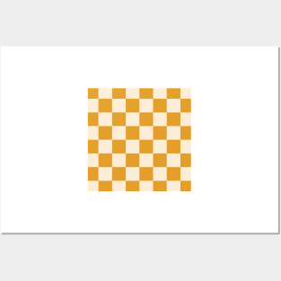 checkered pattern - yellow and mustard checks Posters and Art